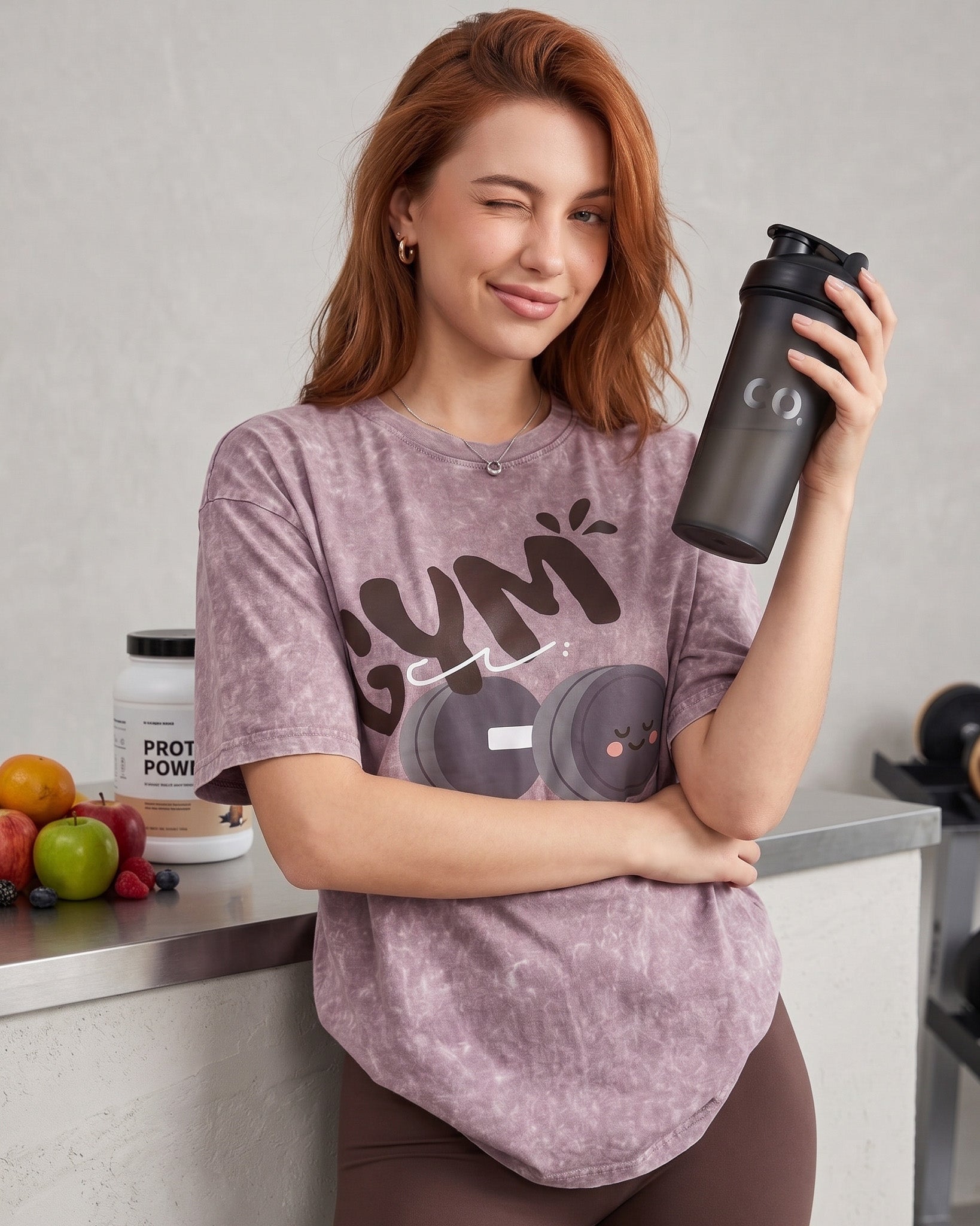 Polera Gym Oversize Mujer - Look Retro & Suave Prelavada - A366