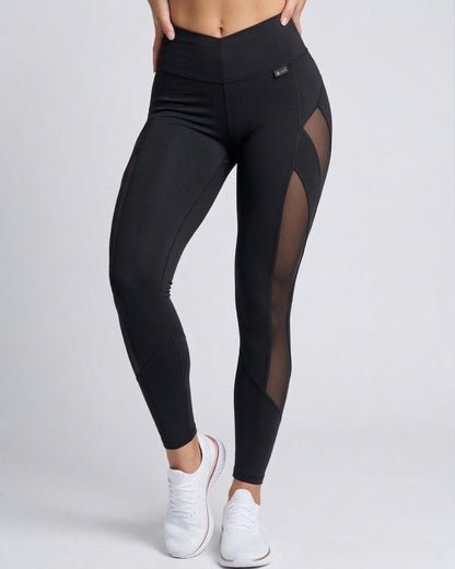 Calza Sport con Mallas Laterales y Efecto Push Up Extremo - A356