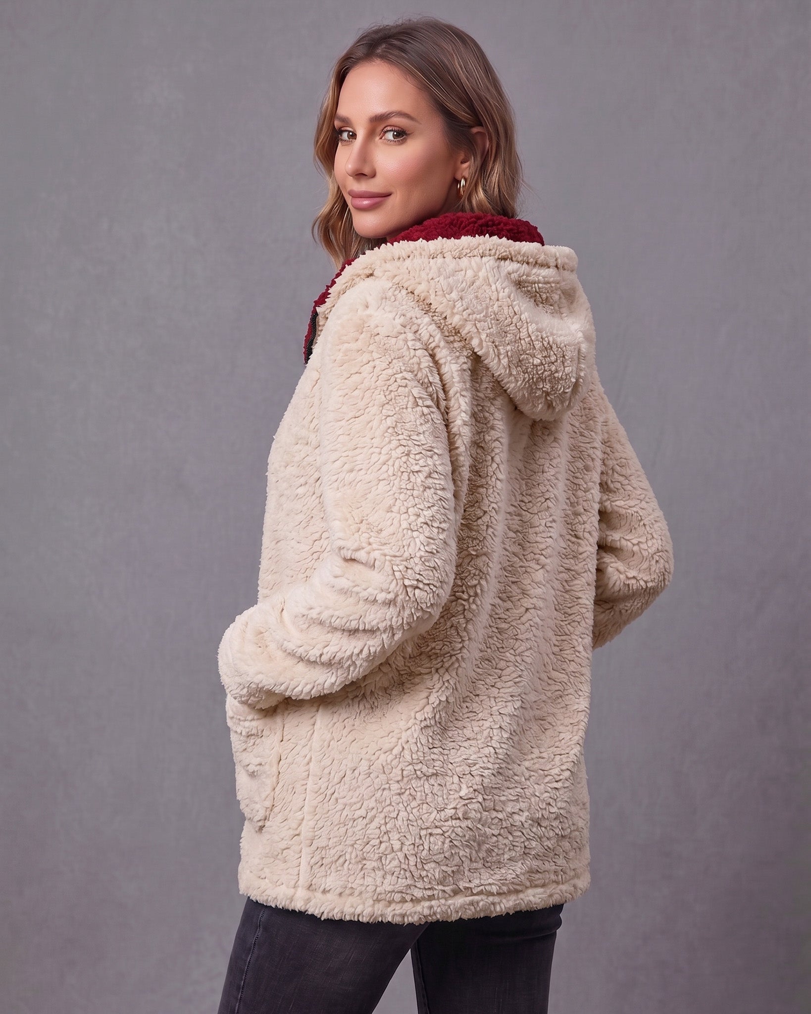 Chaqueta Abrigo Reversible Chiporro Mujer Capucha Invierno - JC516020