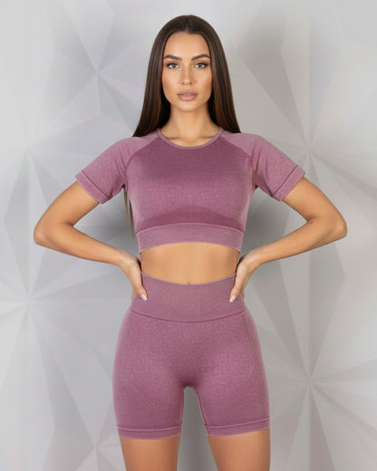 Conjunto Corto prelavado deportvo para Mujer  Yj203