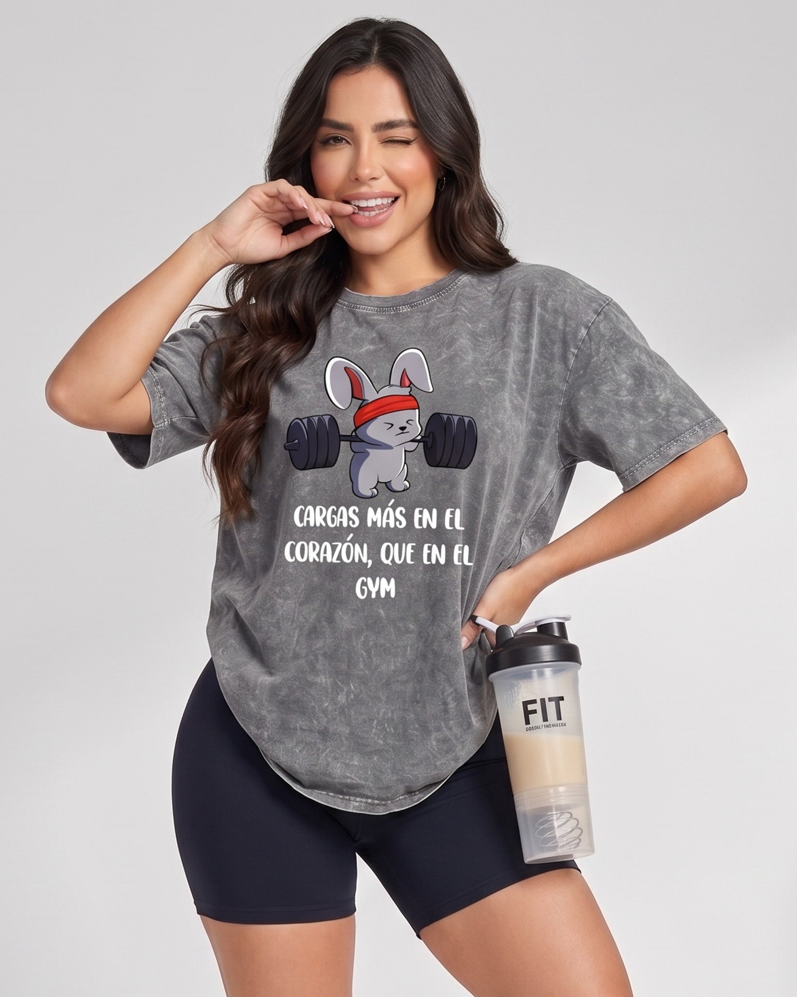 Polera Oversize Mujer Rabbit - Retro Gym Prelavada Premium - A366