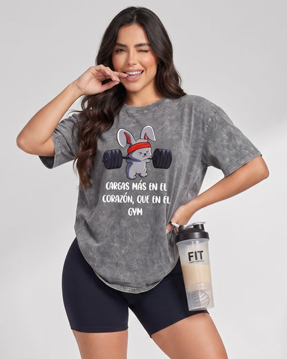 Polera Oversize Mujer Rabbit - Retro Gym Prelavada Premium - A366