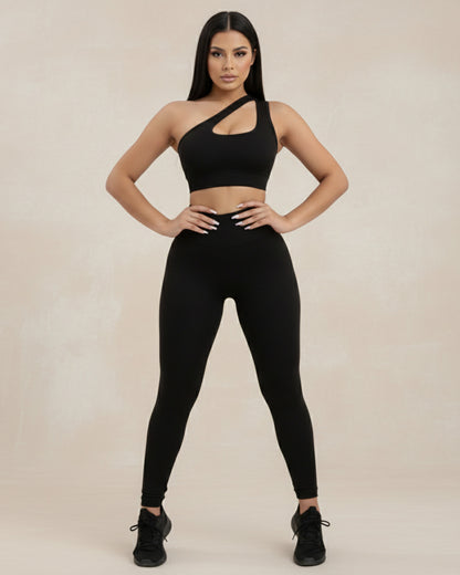 Conjunto de 2 piezas con top y leggings tie dye