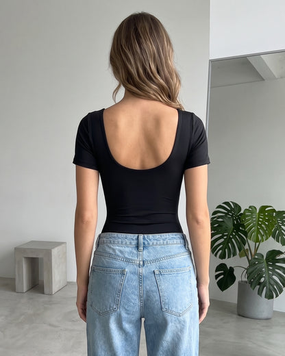 Faja Body Moldeador Con Mangas Cortas Colaless Sin Costuras - QS1041