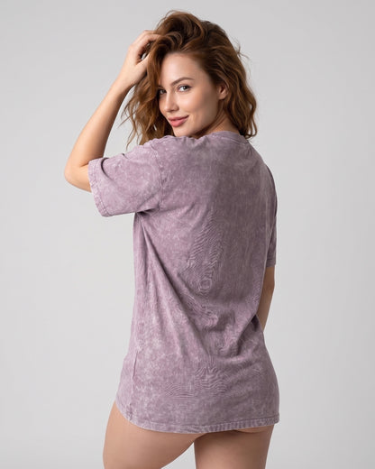 Polera Gym Oversize Mujer - Look Retro & Suave Prelavada - A366
