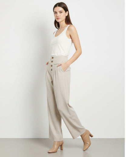 Pantalon Palazzo Mujer Cintura Alta - Verano - ZM2524