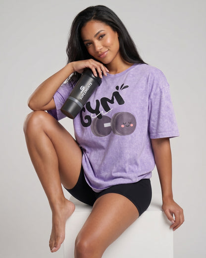 Polera Gym Oversize Mujer - Look Retro & Suave Prelavada - A366