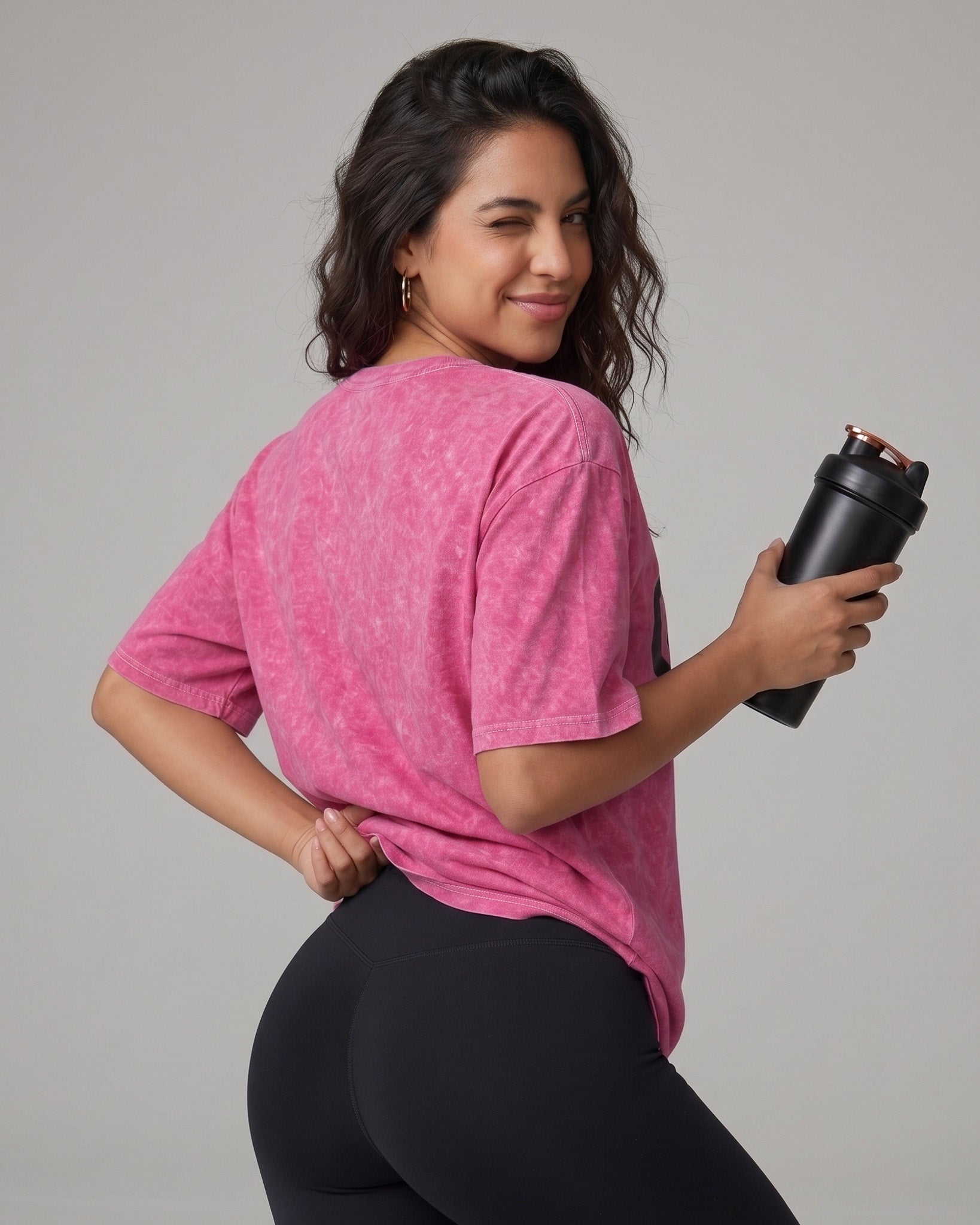 Polera Gym Oversize Mujer - Look Retro & Suave Prelavada - A366