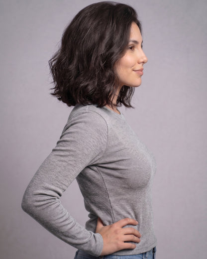Polera Manga Larga Mujer Calce Ajustado - Básica Esencial - YY642