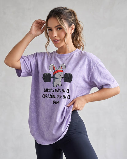 Polera Oversize Mujer Rabbit - Retro Gym Prelavada Premium - A366
