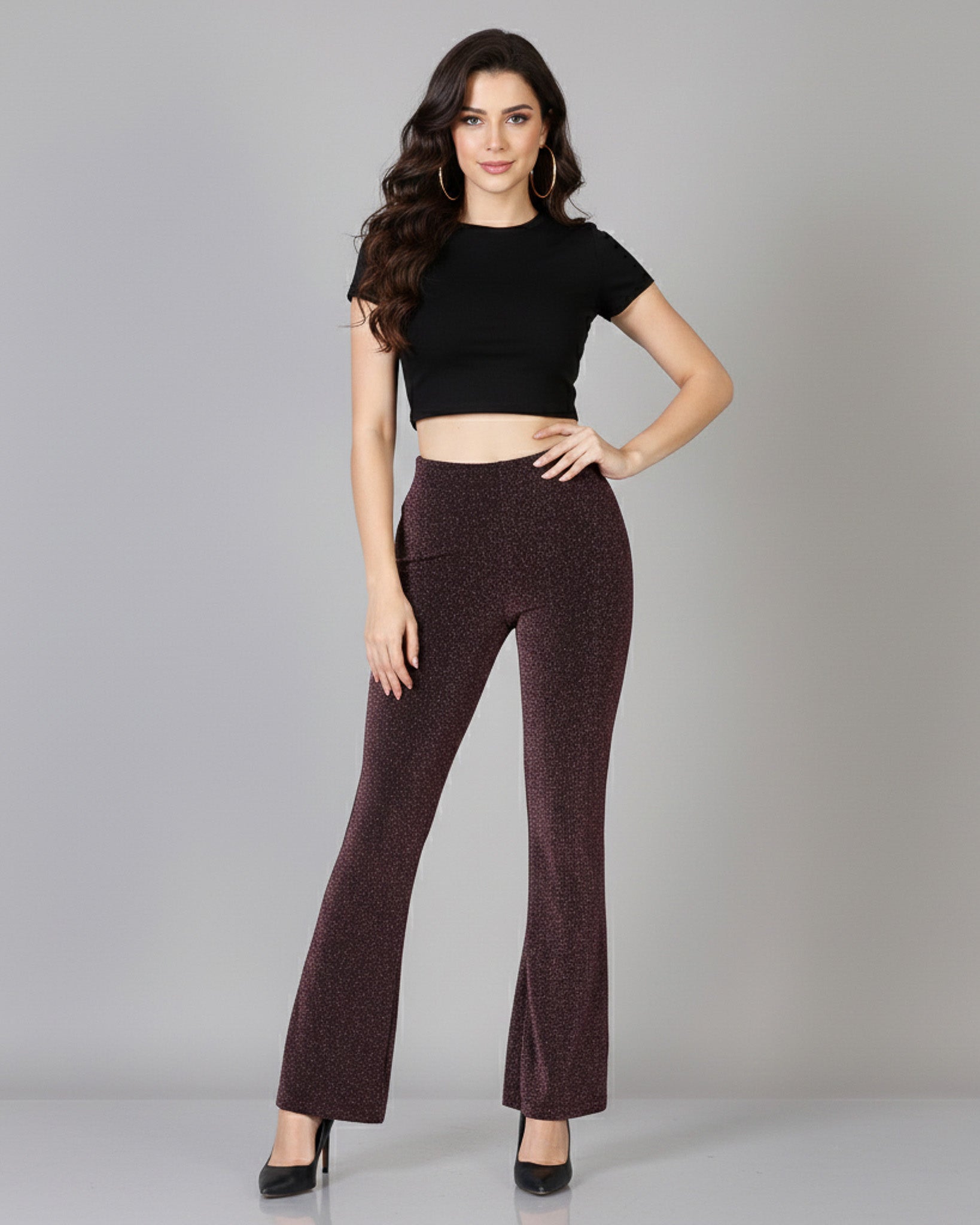 Pantalon Palazzo Elasticado y Brilloso Tendencia Biribum - TJ13037