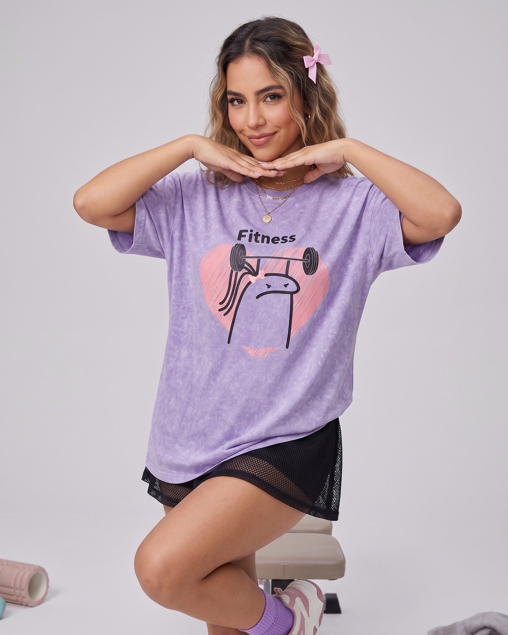 Polera Fitness Oversize - Vintage Gym Look Prelavada Pro - A366