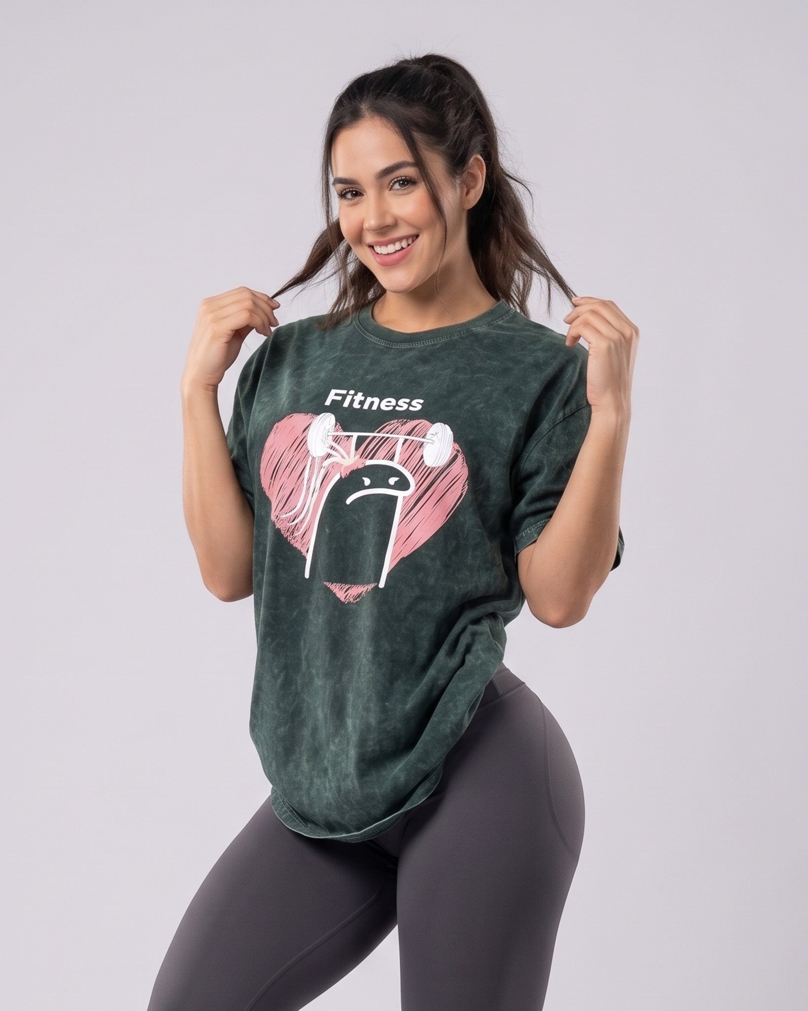 Polera Fitness Oversize - Vintage Gym Look Prelavada Pro - A366