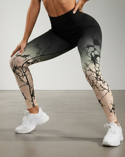 Leggings De Yoga Sin Costuras Con Estampado - Nk010