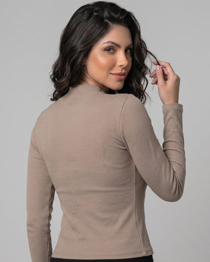 Polera Rib Pro: Cuello V, Moldeadora y Copas de Realce - YY635