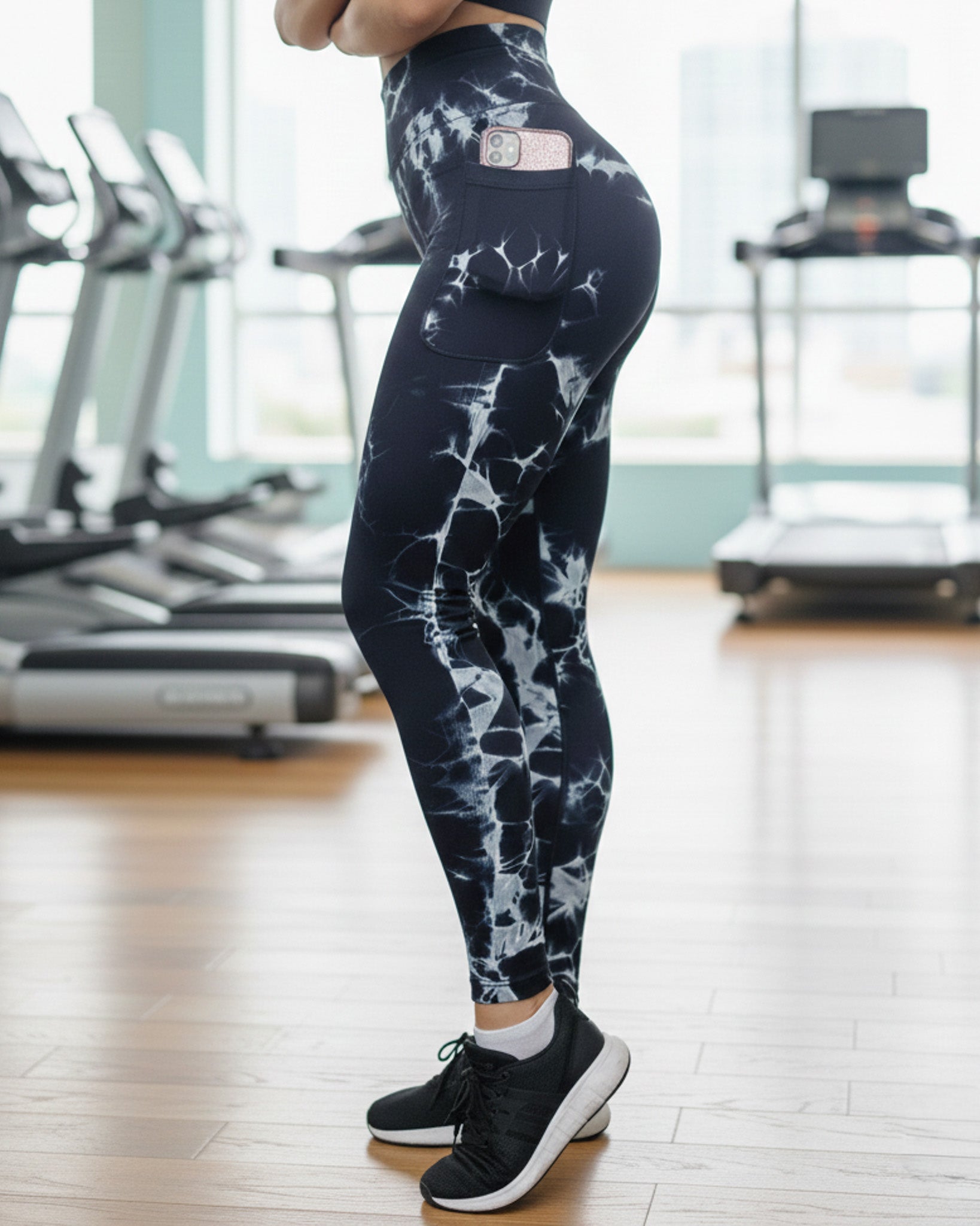 Calza Deportiva Mujer tie dye con bolsillo Push up - YJ191