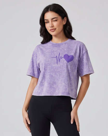 Polera Mujer Corazón Retro Gym - Ultra Suave Training - A365