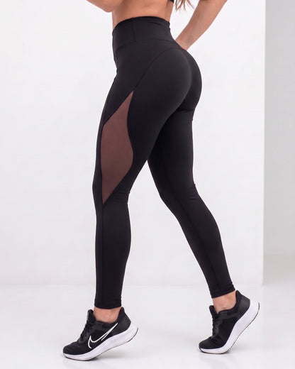 Calza Black Suplex - Malla Lateral, Push Up y Moldeador Pro - A360