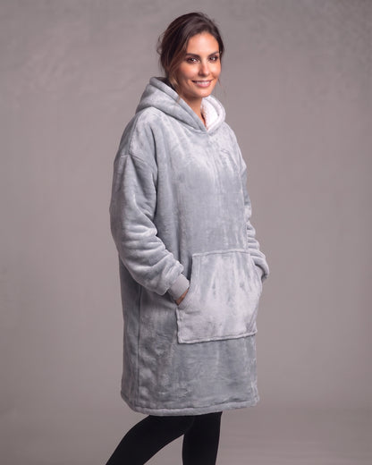 Maxi Poleron Manta Sherpa Bata Polar Con Capucha Invierno - Y501