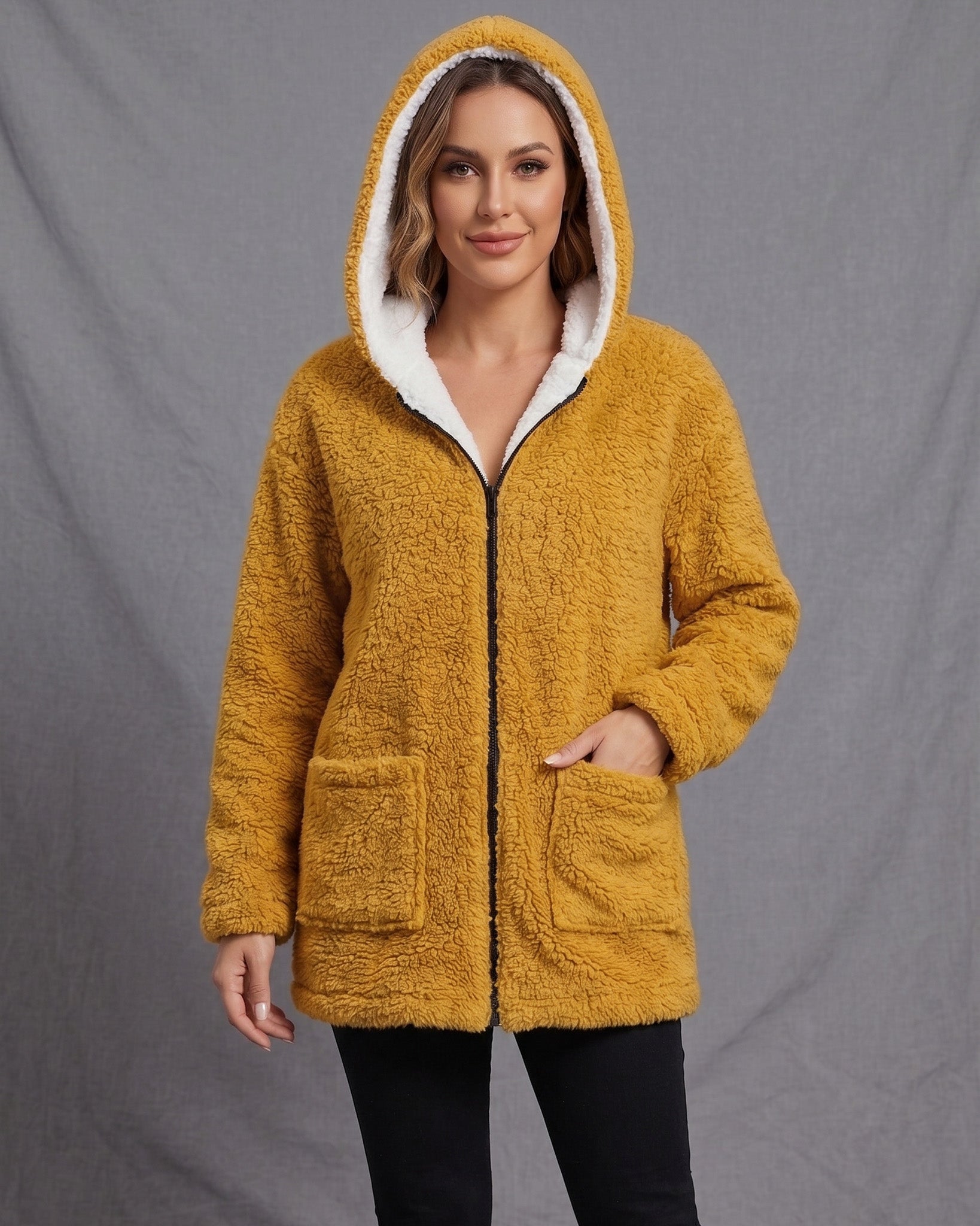 Chaqueta Abrigo Reversible Chiporro Mujer Capucha Invierno - JC516020
