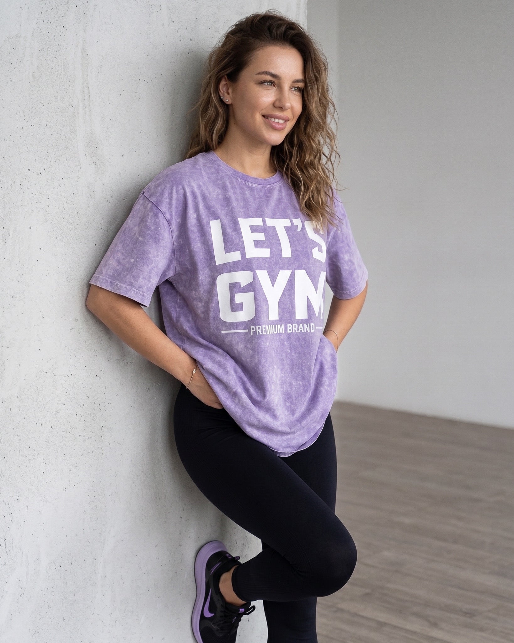 Polera Oversize Lets Gym - Look Retro Urbano Prelavada - A366