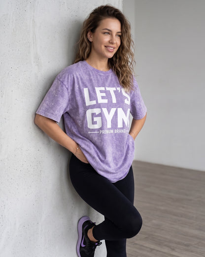 Polera Oversize Lets Gym - Look Retro Urbano Prelavada - A366