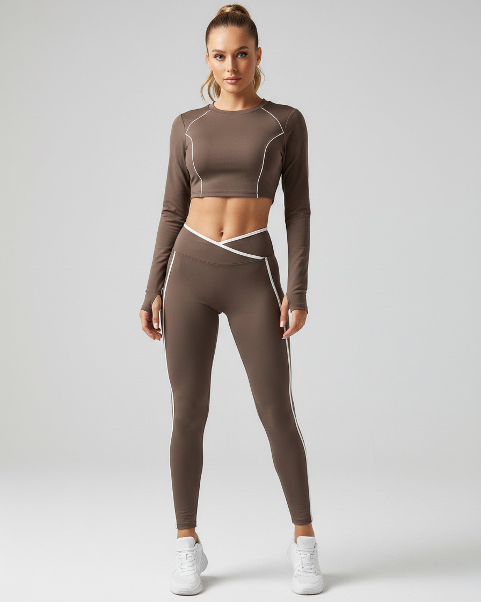 Conjunto Deportivo For Dama Con Lineas Blancas Premium - YK37065