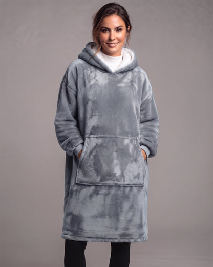 Maxi Poleron Manta Sherpa Bata Polar Con Capucha Invierno - Y501