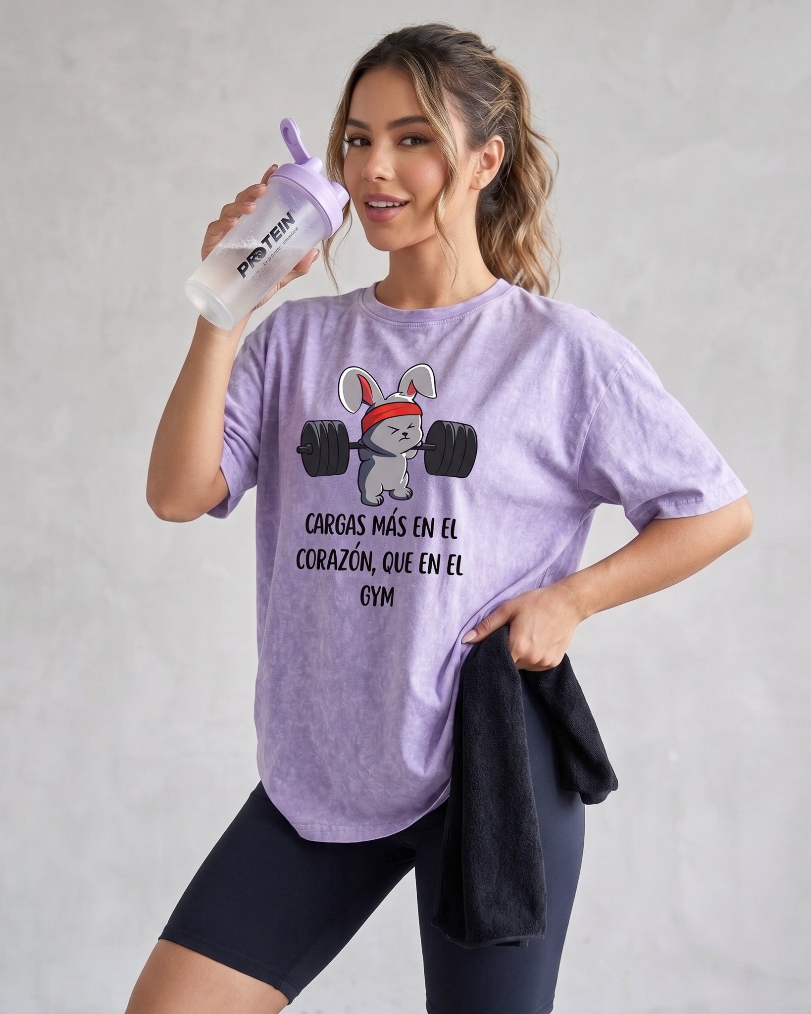 Polera Oversize Mujer Rabbit - Retro Gym Prelavada Premium - A366