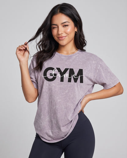 Polera Oversize Gym Time - Look Retro Aesthetic Prelavada - A366