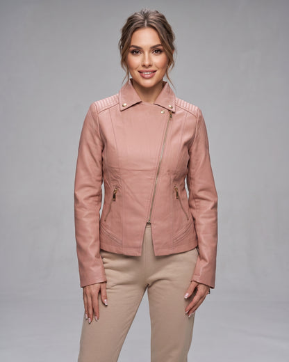 Chaqueta Biker Ecocuero Mujer Exclusiva Slim Fit - EFF1050