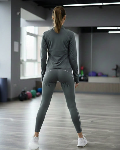 Set viral 3 piezas Chaqueta Peto y Calza Efecto Moldeador - ZL011