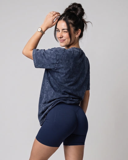 Polera Oversize Mujer Gym Queen - Look Retro Prelavada - A366