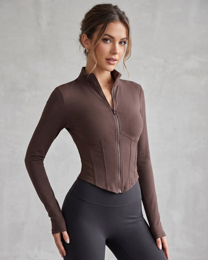 Chaqueta Deportiva Slim Fit Con Cierre Para Mujer Gym - JYT050