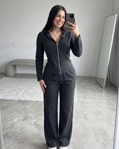 Set 2 Piezas Premium Invierno Palazzo y Gorro Mujer Viral - ZL043