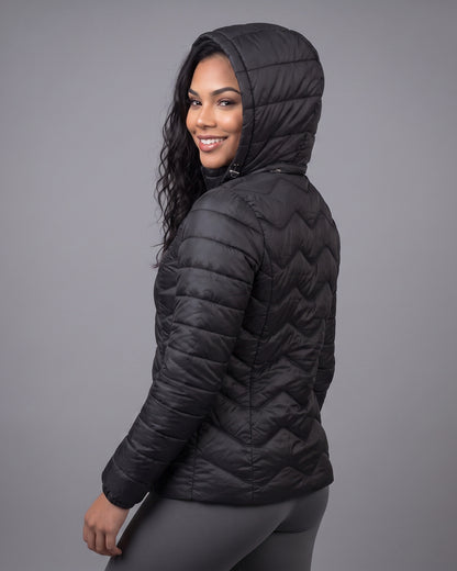 Parka Puffer Mujer Impermeable Capucha Desmontable Térmica - ELX1614