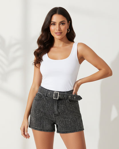 Short De Mezclilla Fresco con Brillos Fashion - OZ3107