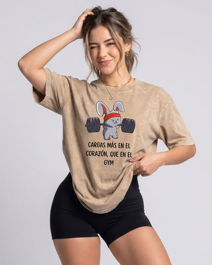 Polera Oversize Mujer Rabbit - Retro Gym Prelavada Premium - A366