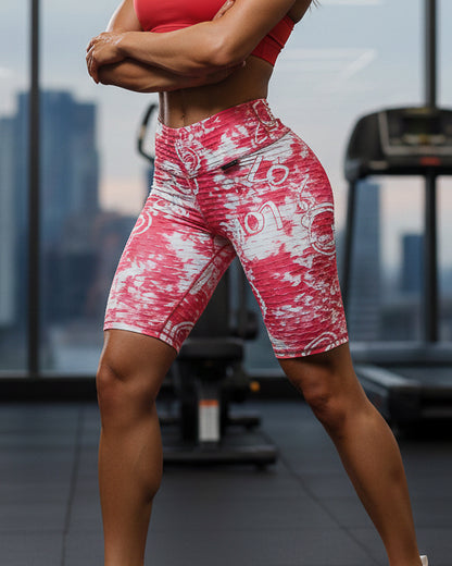 Calza Biker Mujer Tie Dye Love Texturizada Peruana