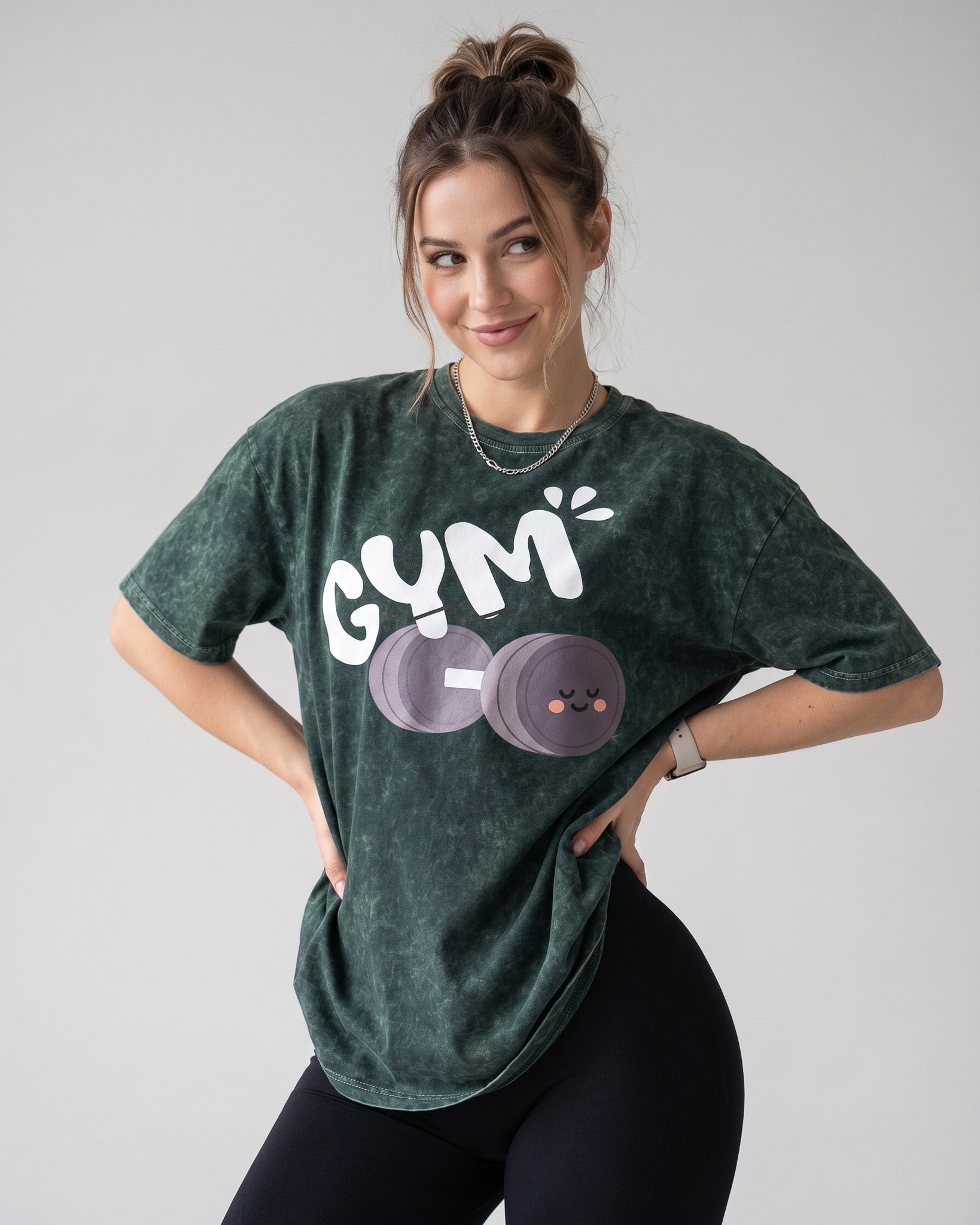 Polera Gym Oversize Mujer - Look Retro & Suave Prelavada - A366