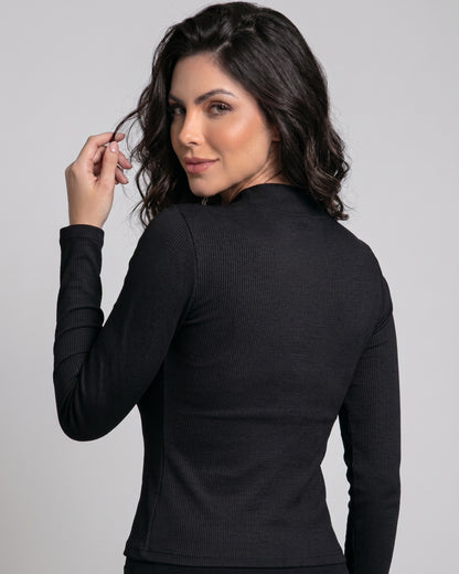 Polera Rib Pro: Cuello V, Moldeadora y Copas de Realce - YY635