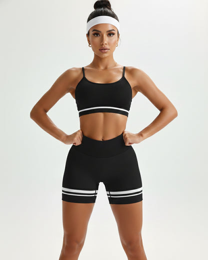 Conjunto Deportivo  Peto y Short con Push Up y Corte V - YJ268