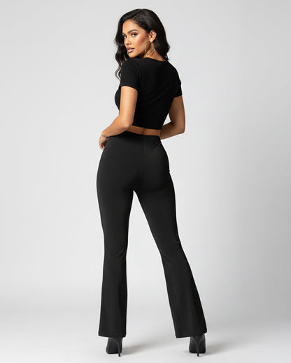Pantalon Palazzo Elasticado y Brilloso Tendencia Biribum