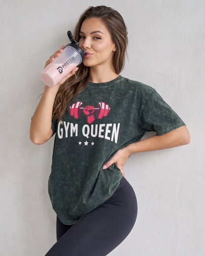 Polera Oversize Mujer Gym Queen - Look Retro Prelavada - A366