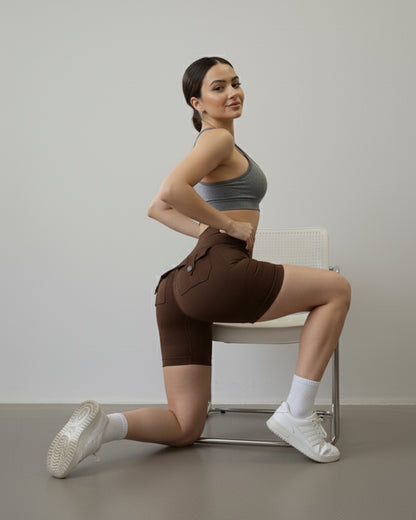 Short Deportivo Mujer con Bolsillo Trasero y Push Up - YJ242