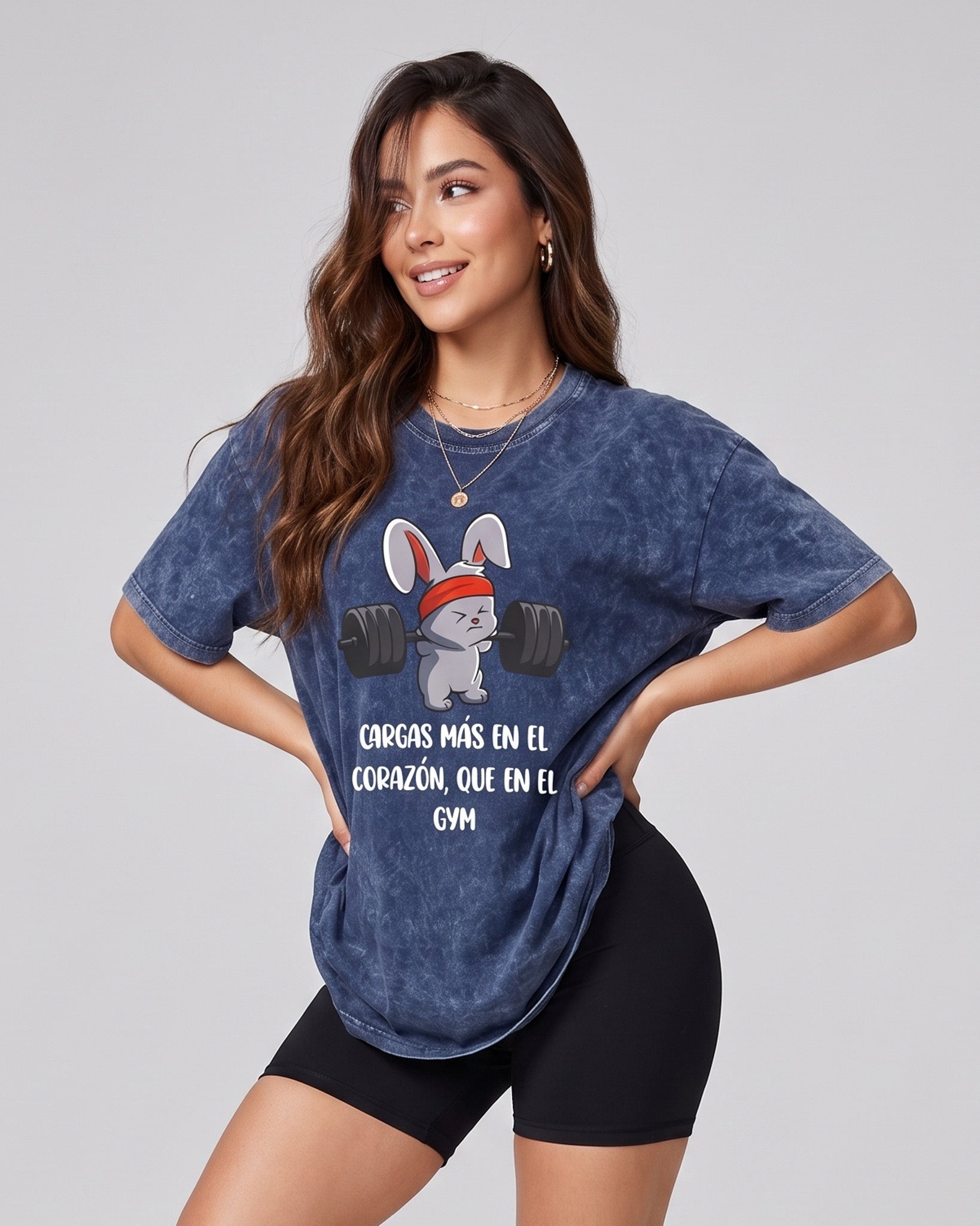 Polera Oversize Mujer Rabbit - Retro Gym Prelavada Premium - A366