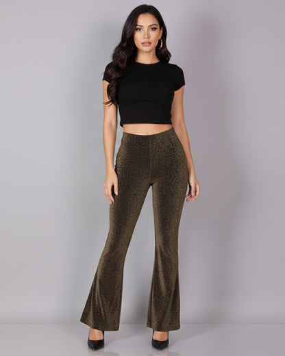Pantalon Palazzo Elasticado y Brilloso Tendencia Biribum - TJ13037
