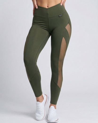 Calza Sport con Mallas Laterales y Efecto Push Up Extremo - A356