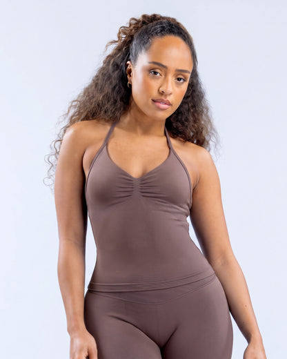 Crop Top Deportivo Halter Largo con Espalda Descubierta - YJ336