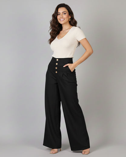 Pantalon Palazzo Mujer Cintura Alta - Verano - ZM2524